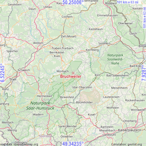 Bruchweiler on map