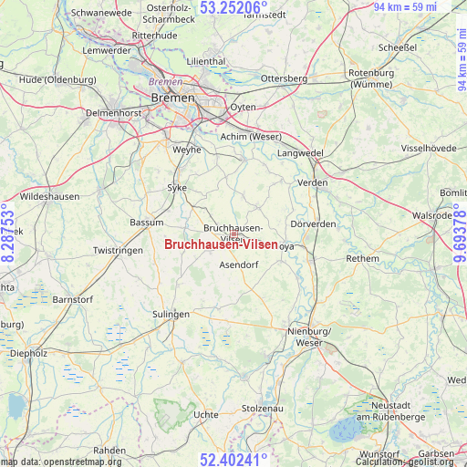 Bruchhausen-Vilsen on map
