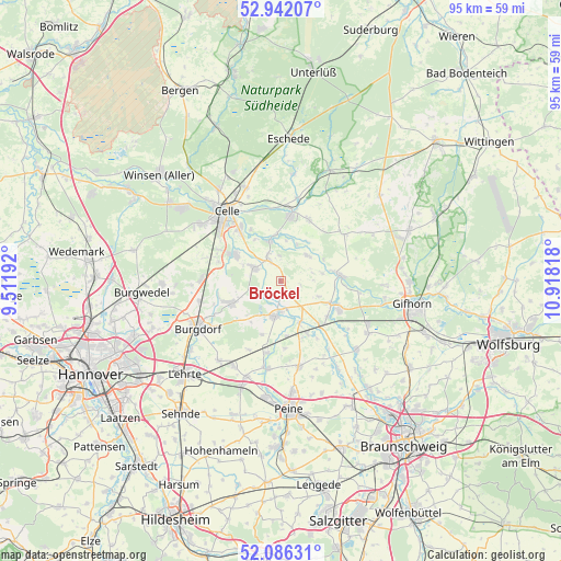 Bröckel on map
