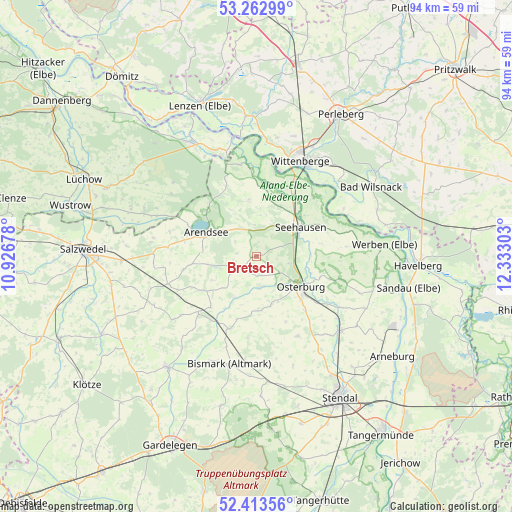 Bretsch on map