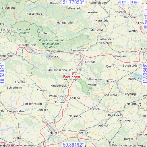 Bretleben on map