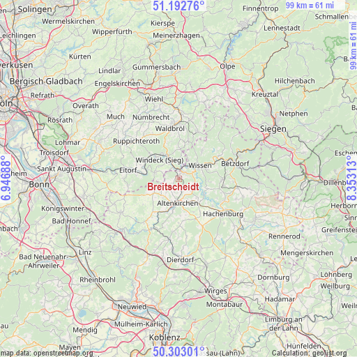 Breitscheidt on map