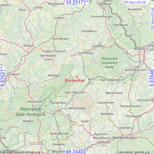 Breitenthal on map