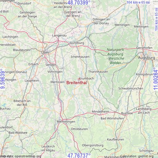 Breitenthal on map