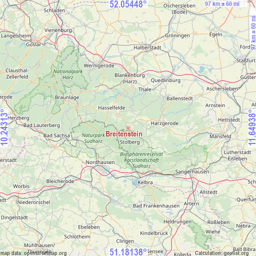 Breitenstein on map