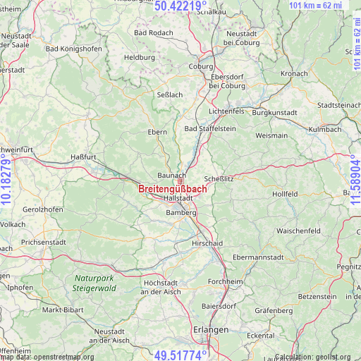 Breitengüßbach on map