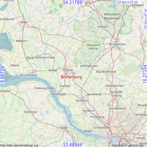 Breitenburg on map