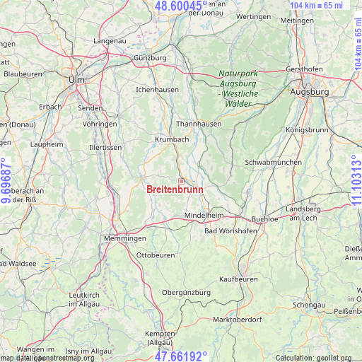 Breitenbrunn on map