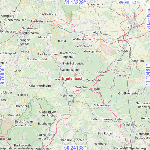 Breitenbach on map