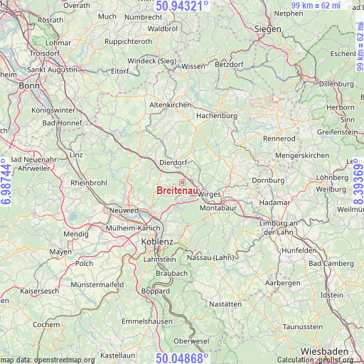Breitenau on map