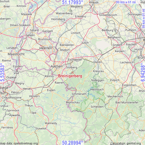 Breinigerberg on map