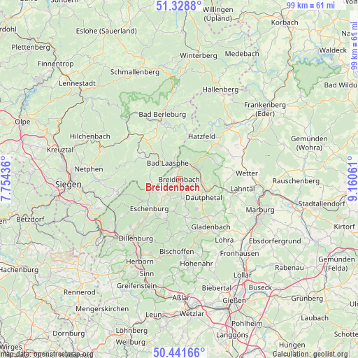 Breidenbach on map