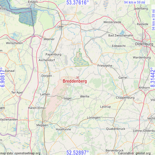 Breddenberg on map