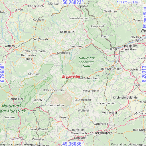 Brauweiler on map