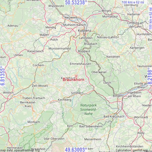 Braunshorn on map