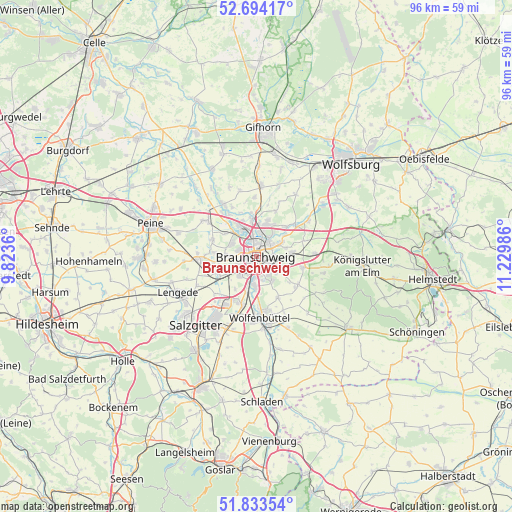 Braunschweig on map