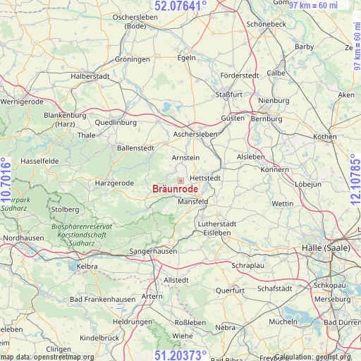 Bräunrode on map