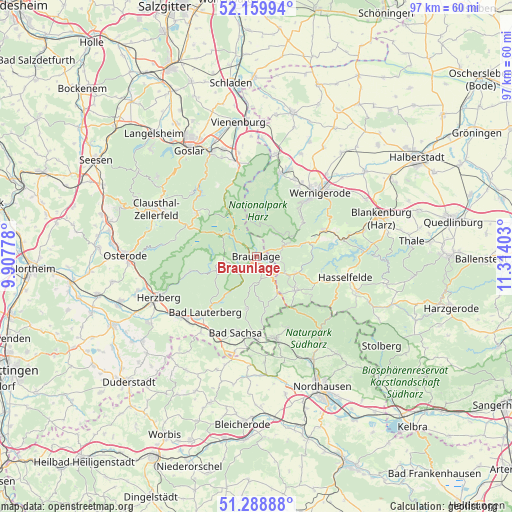 Braunlage on map