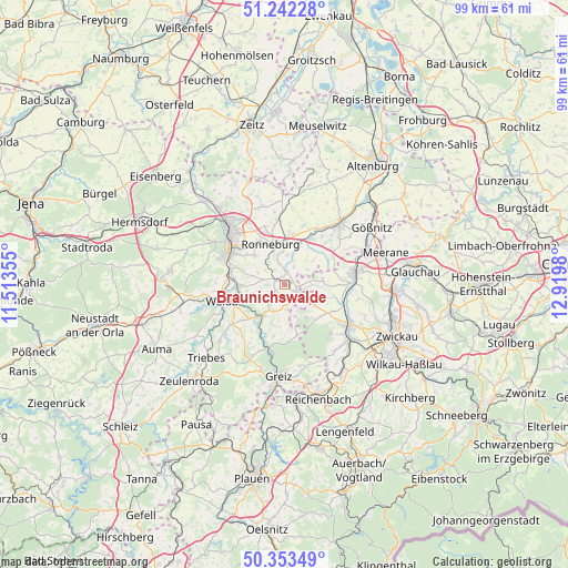 Braunichswalde on map
