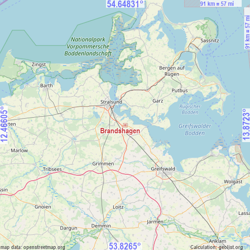 Brandshagen on map
