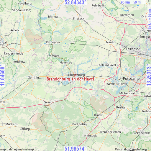 Brandenburg an der Havel on map