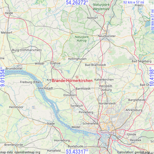Brande-Hörnerkirchen on map