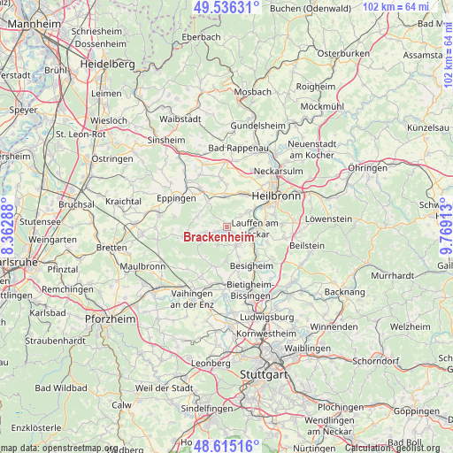 Brackenheim on map