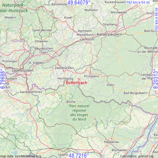 Bottenbach on map