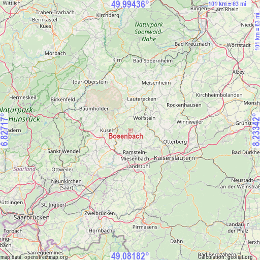 Bosenbach on map
