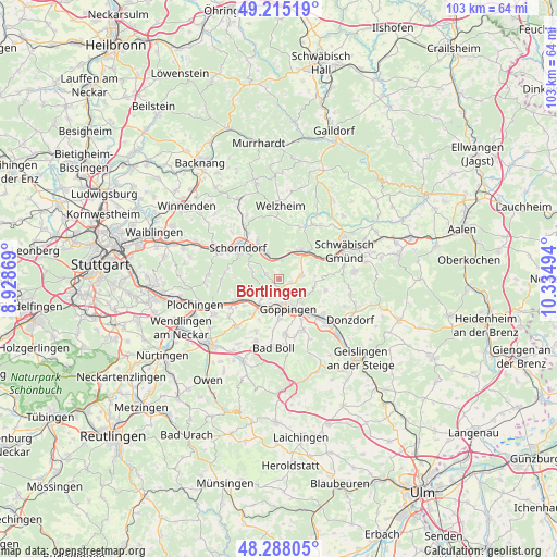 Börtlingen on map