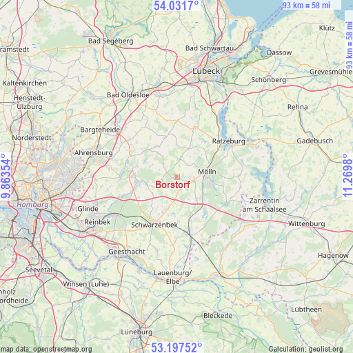 Borstorf on map