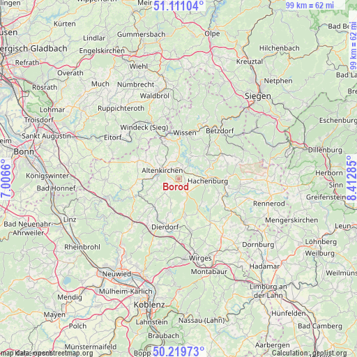 Borod on map