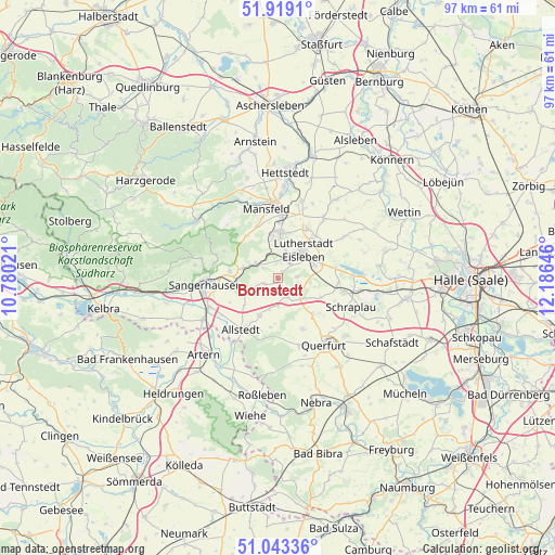 Bornstedt on map
