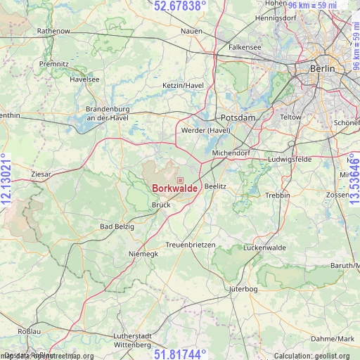 Borkwalde on map