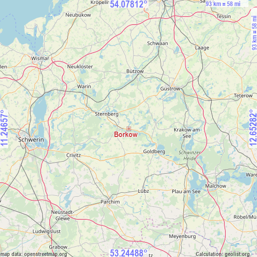 Borkow on map