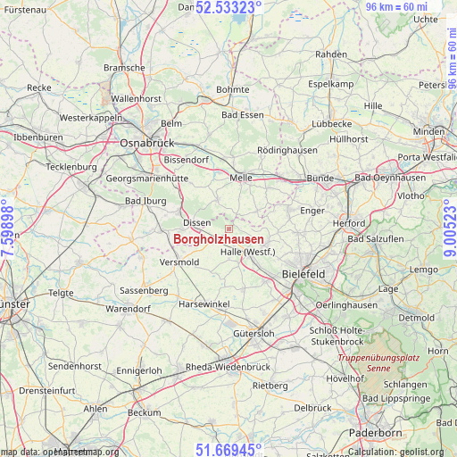 Borgholzhausen on map
