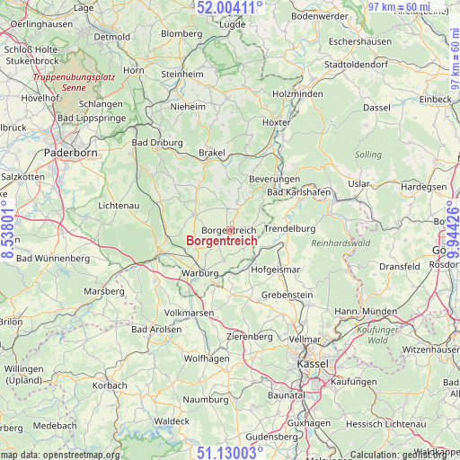 Borgentreich on map