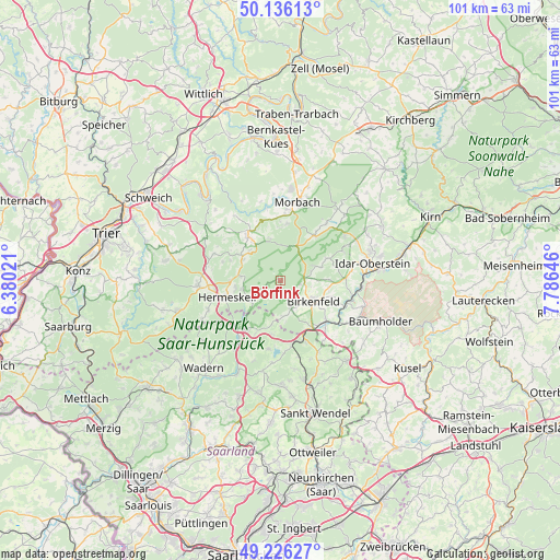 Börfink on map