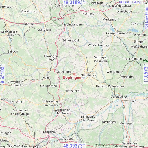 Bopfingen on map