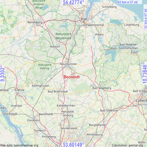 Boostedt on map