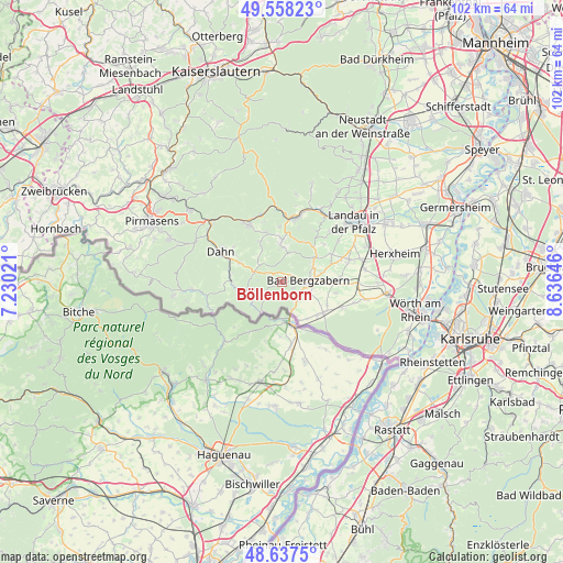 Böllenborn on map