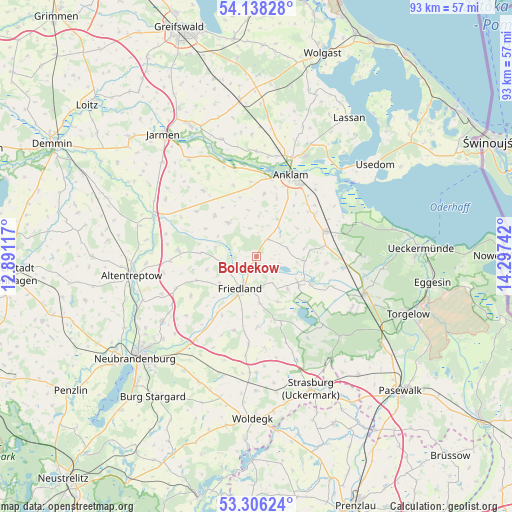 Boldekow on map