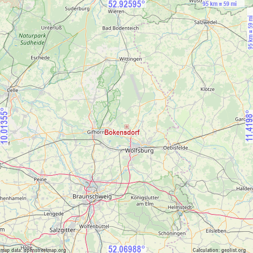 Bokensdorf on map