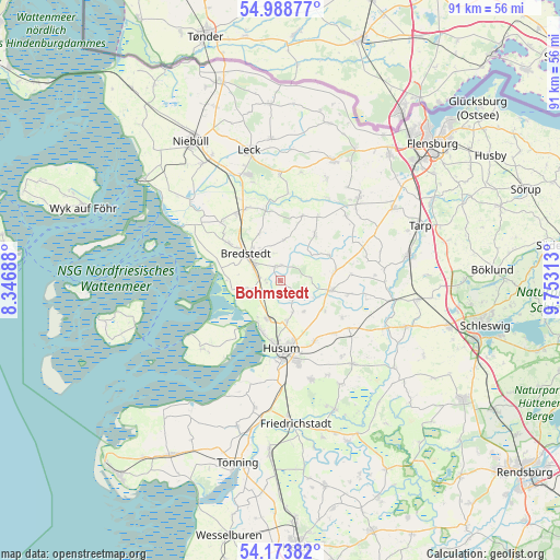 Bohmstedt on map