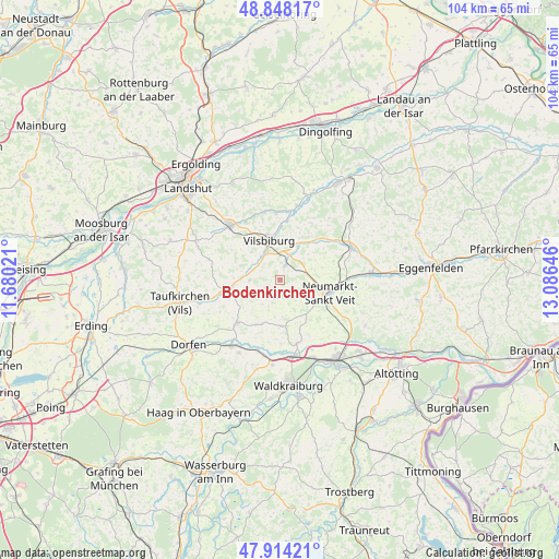 Bodenkirchen on map