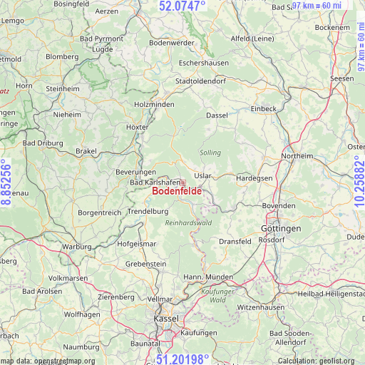 Bodenfelde on map