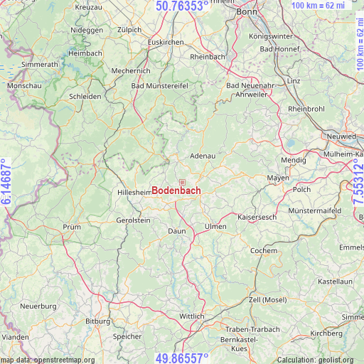 Bodenbach on map