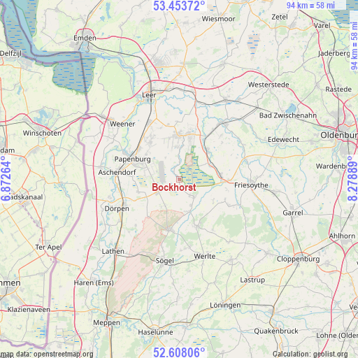 Bockhorst on map