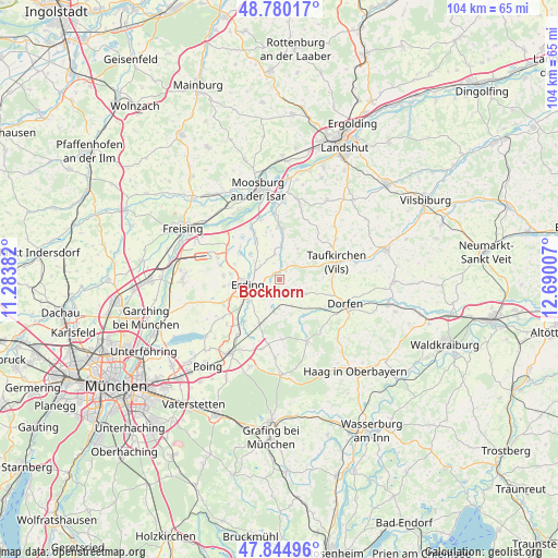 Bockhorn on map