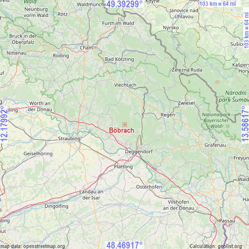 Böbrach on map